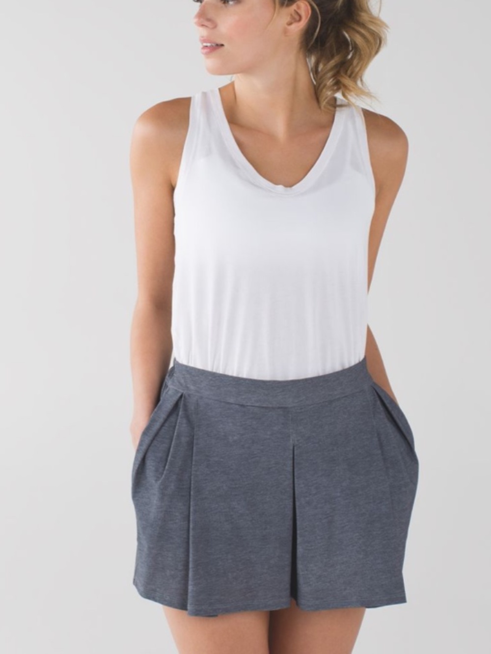 Lululemon City Skort Sz 8 in Heathered Texture Printed Grey Deep Coal